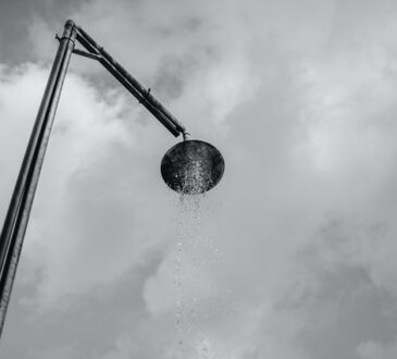 Douche met warm water in de tuin?